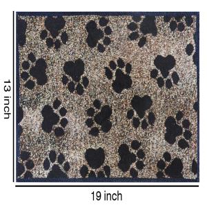 Set of 4 Cloth Placemats 100% Cotton Printed Dog Paw cat pet Design Jacquard Collection, Anti-Skid Machine Washable, Everyday Use for Dinner Table By MyMadison Home (13 X 18 Inch) (Brown)