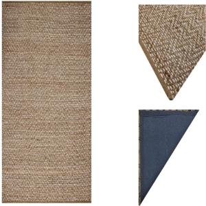 Handwoven Jute Rug with Cotton Canvas Carpet Backing
