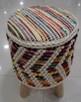 100% Cotton Stool with wooden frame inside ( 3 legs)