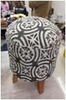 100% Cotton Printed Stool with wooden frame