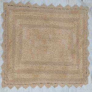 100% Cotton Designer  Bathmat With Hand Embroiderd lace