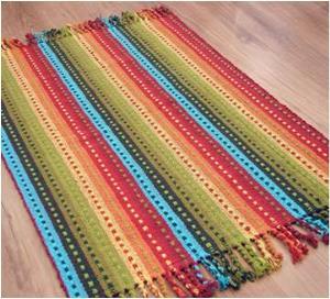 Cotton multi stripe rug