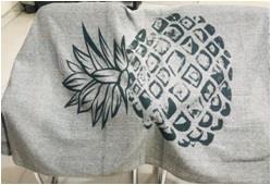 FOUTA towel with lace/pom pom & Printing