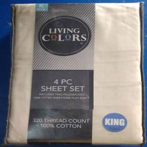100% Cotton Sheet Set Stock 1 flatsheet, 1 fitted sheet, 2 Pillows