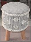 100% Cotton Stool with wooden frame inside ( 3 legs)