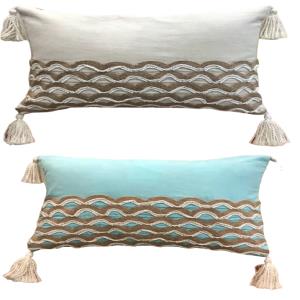 Embroidered Cushion Covers with Tassels