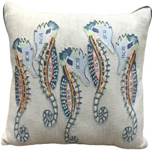 Embroidered Sea Horse Designer Cushion Covers