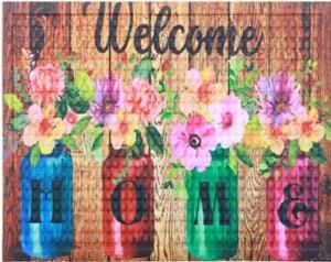 Digital Printed PET Doormat With Recycled Rubber Backing Stock