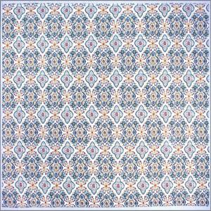 Printed Cotton Table Cloth with 8 Solid Napkin Set Stock
