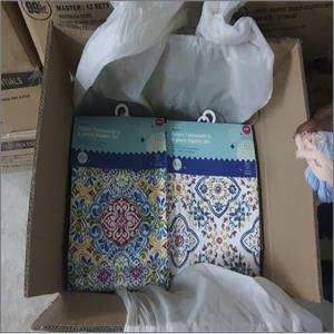 Printed Cotton Table Cloth with 8 Solid Napkin Set Stock