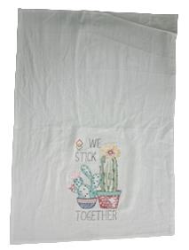 100% Cotton Embroidered Kitchen Towel Set Of 3 Stock