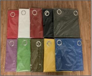100% Cotton Curtain With FR Coating & 7 Eyelets Stock