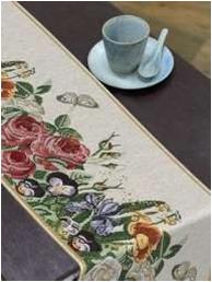 Cotton Jacquard Runner and Placemats Stock