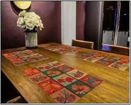 Cotton Jacquard Runner and Placemats Stock