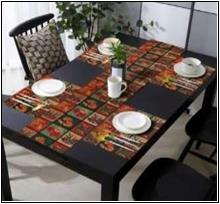 Cotton Jacquard Runner and Placemats Stock