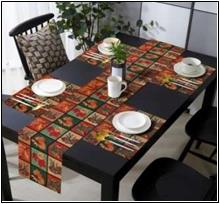 Cotton Jacquard Runner and Placemats Stock