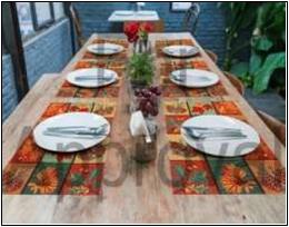 Cotton Jacquard Runner and Placemats Stock