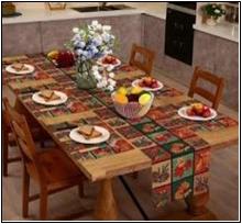 Cotton Jacquard Runner and Placemats Stock