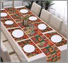 Cotton Jacquard Runner and Placemats Stock