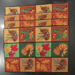 Tropical Eco-Friendly Cotton Dining Table mats, Reusable, Machine Washable, Everyday Use Multicolor Rectangular Placemats, Set of 4 (33x47 cm)