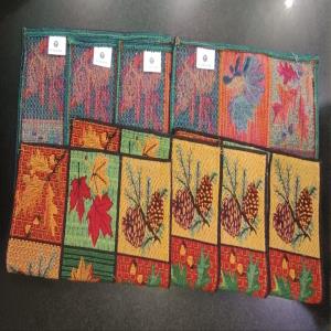 Tropical Eco-Friendly Cotton Dining Table mats, Reusable, Machine Washable, Everyday Use Multicolor Rectangular Placemats, Set of 4 (33x47 cm)